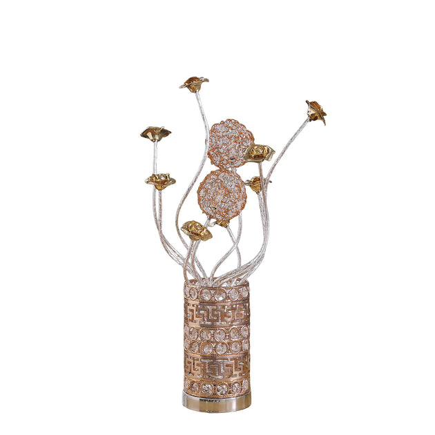 Hivvago 22 inch Bedside Lamp Silver and Rose Gold 3