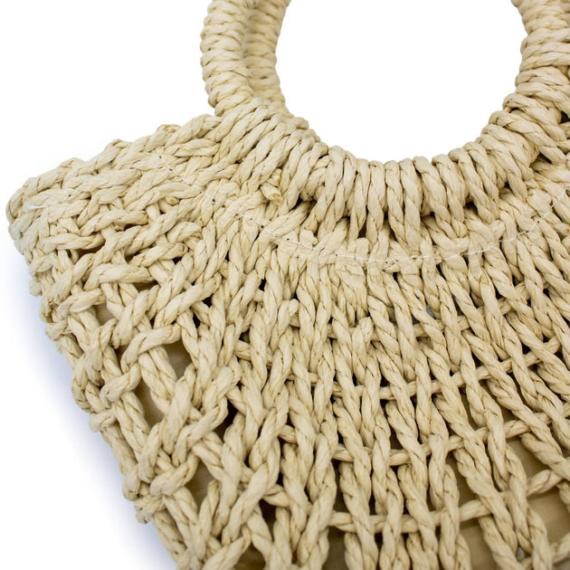 seaspice Getaway Crossbody Straw Tote Beige One Size 4