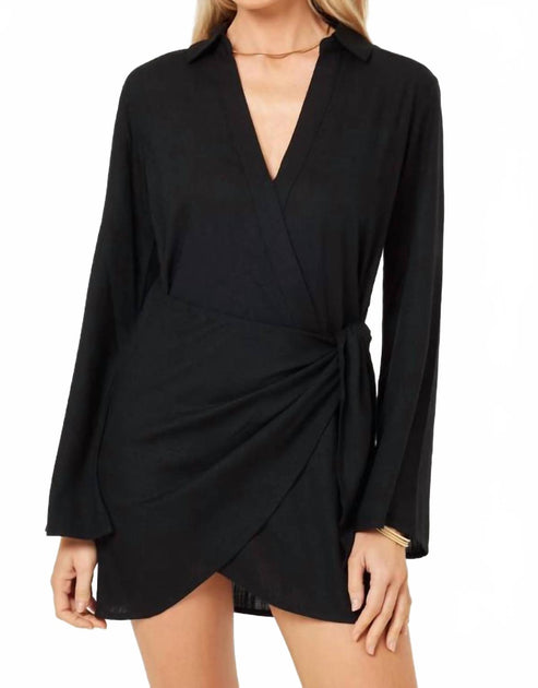 L Space Las Palmas Mini Dress Black Medium 2