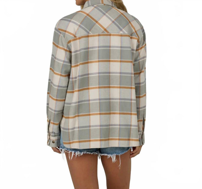 Salty Crew Shore Break Flannel Shirt Beige Small 3