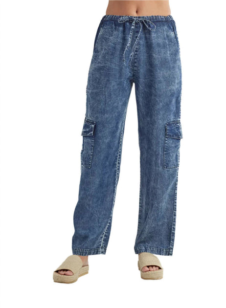 Red Haute Denim Cargo Pant Blue Small 2