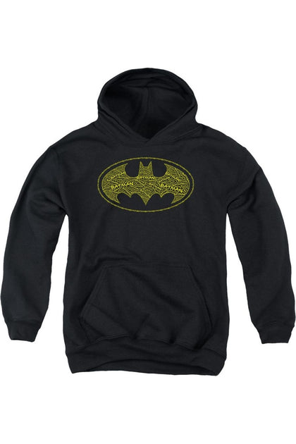 Gildan Batman Type Logo Youth Hooded Sweatshirt Black Small 2