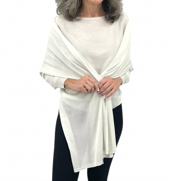 Kinross Shimmer Wrap White One Size 2