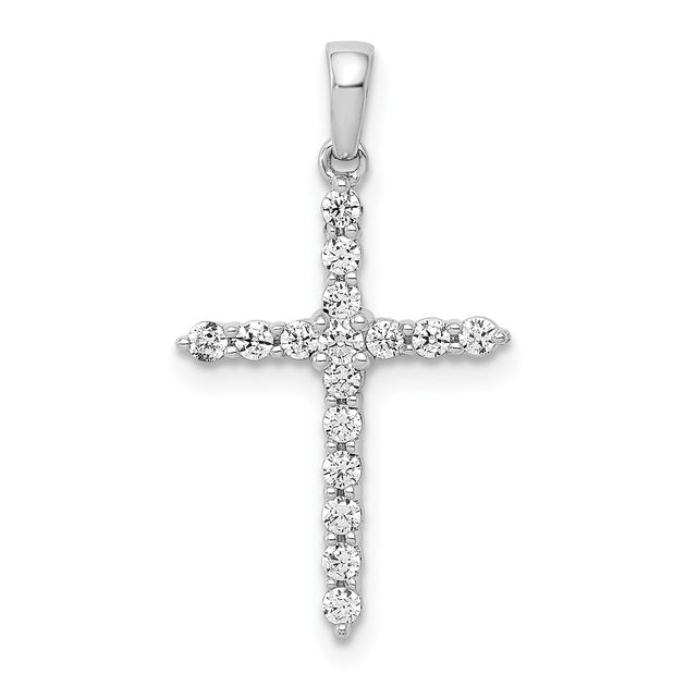 Diamond2Deal 1/4 Carat Diamond Cross Pendant White Gold 2