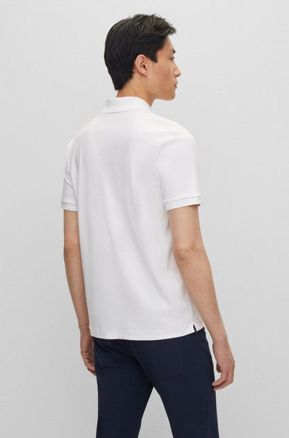 Boss Mercerized Cotton Polo Shirt White Large 4