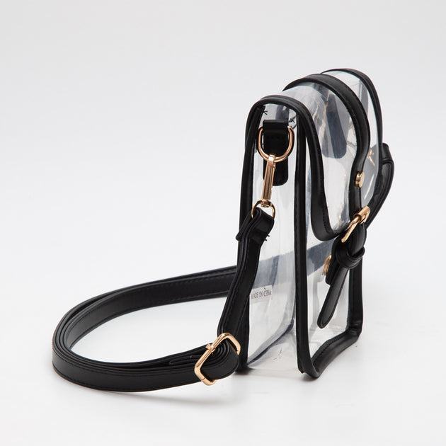 FASHNZFAB Faux Leather Transparent Crossbody Bag Multi One Size 4