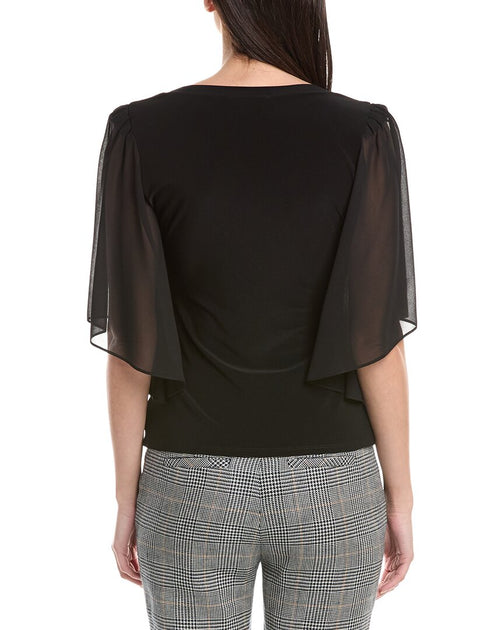 Joseph Ribkoff Ruffle Blouse Black US 14 3