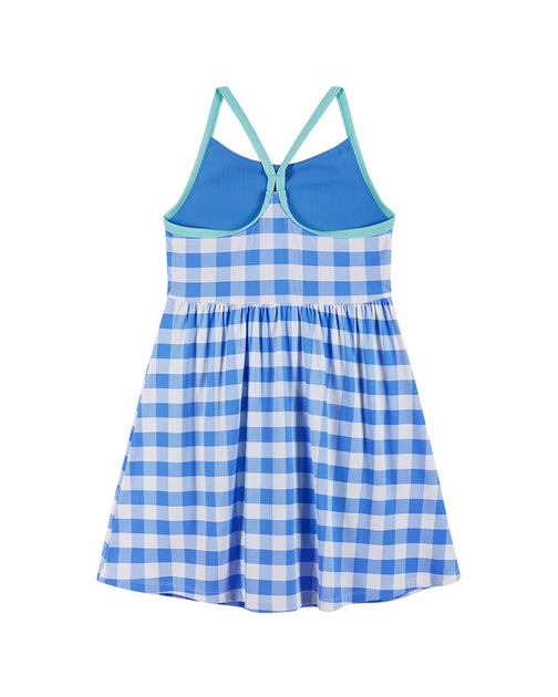 Andy & Evan Robe Skort à imprimé Gingham Bleu Small 3