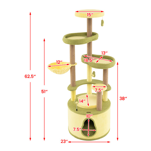 Hivvago Multi-Level Cat Tower Green 4