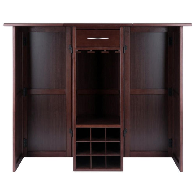 Hivvago Expandable Wine Bar Walnut 3