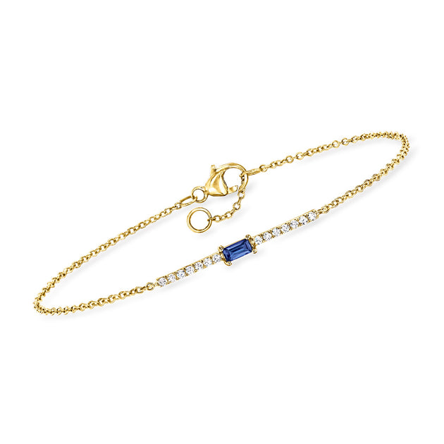 Ross-Simons RS Pure Sapphire Diamond Bar Bracelet Silver 3