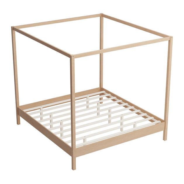 Streamdale King Canopy Bed Frame Natural 4