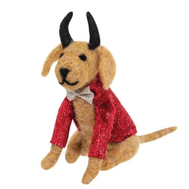 Hivvago Felted Devil Dog Ornament 2
