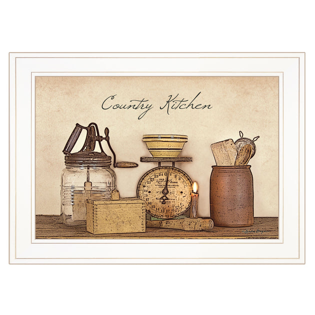 Hivvago Country Kitchen Framed Print White 48x38cm 3