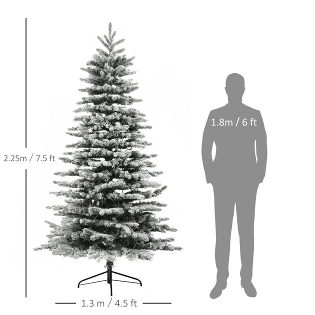 Hivvago 7.5 ft Pre-Lit Mountain Pine Artificial Christmas Tree Green 4
