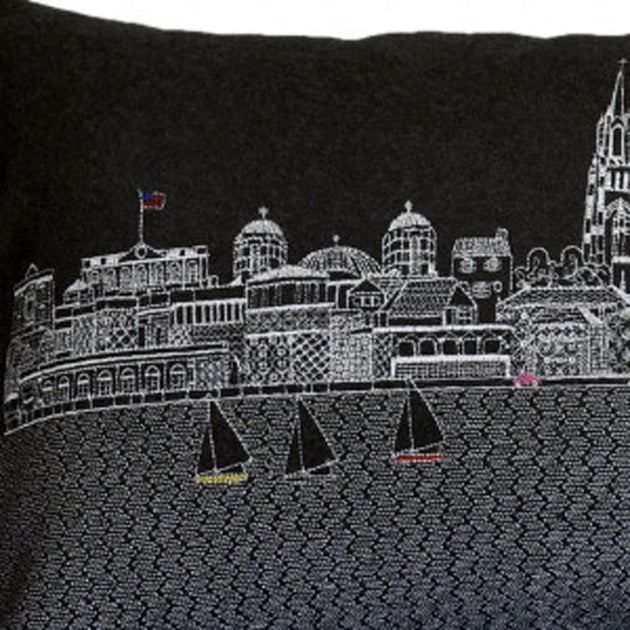 Hivvago Charleston Skyline Lumbar Pillow Black 35 inch 4