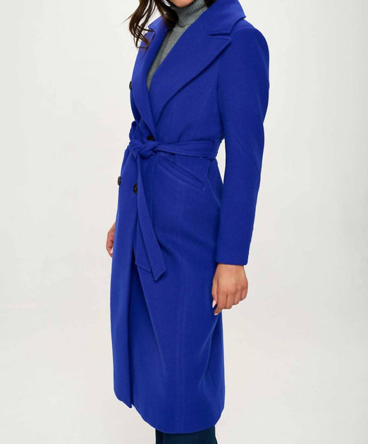 Coalition LA Trench Long Coat Blue Medium 3