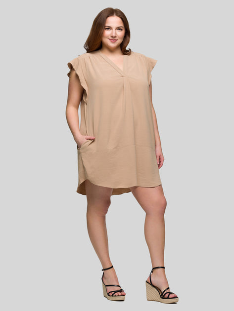 24seven Comfort Apparel Plus Shift Dress Grey 3X 3