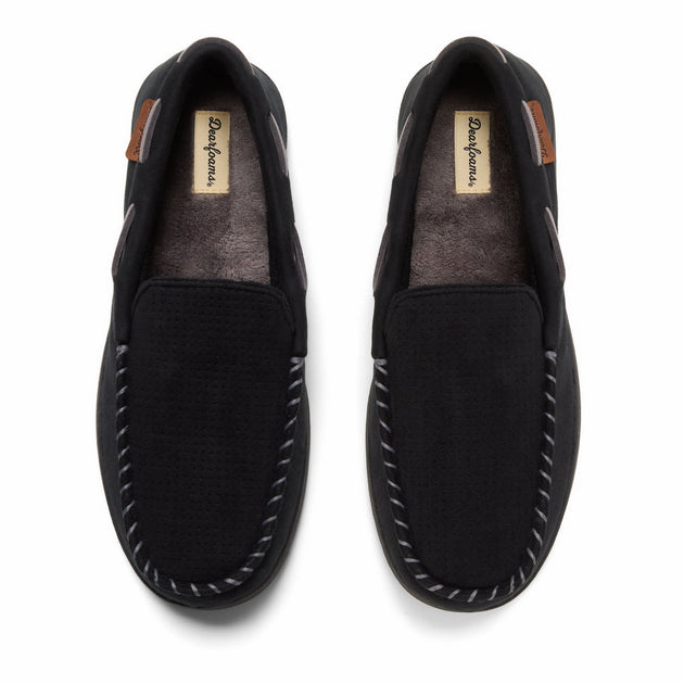 Dearfoams Keaton Microsuede Moccasin House Shoe Slipper Multi Large 5
