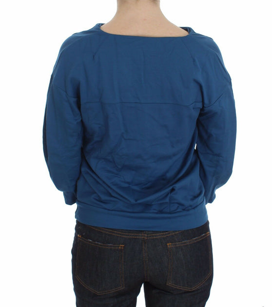 Exte Pullover Top Blue Small 4