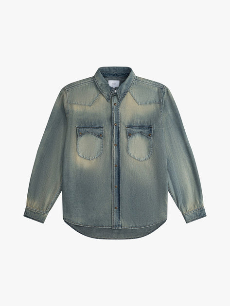 Rhude Damen Western Denim Hemd Dunkelindigo L 2