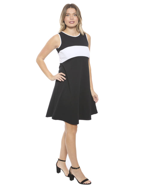 24seven Comfort Apparel Sleeveless Dress Black Large 3