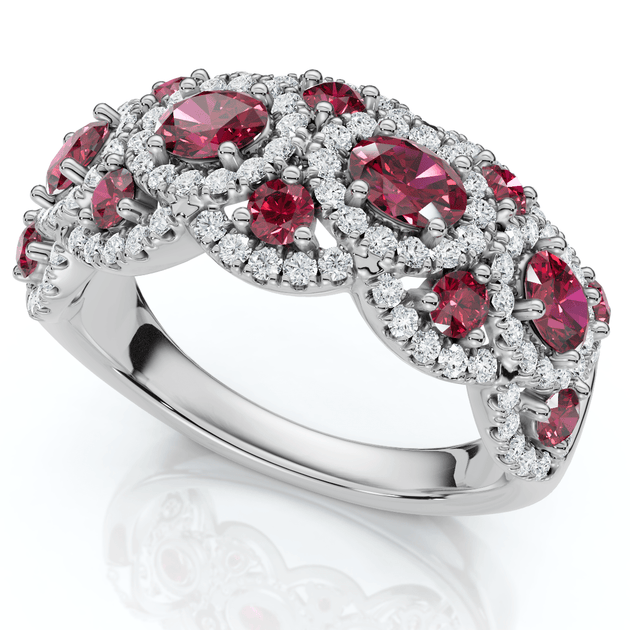 Pompeii3 1Ct Wavy Ruby & Diamond Ring 14k Gold Multi US 9 3