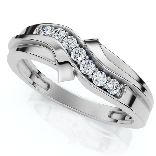 Pompeii3 Diamond Curve Wedding Ring Yellow Gold US 6 4