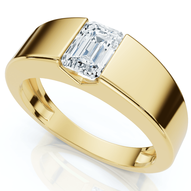 Pompeii3 1Ct Emerald Cut Diamond Ring Gold/Platinum US 8 2
