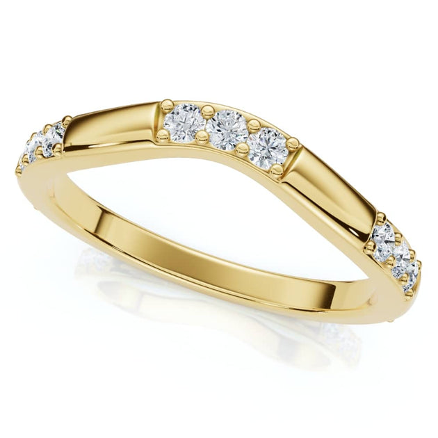 Pompeii3 1/3Ct Diamond Contour Wedding Guard Ring 14k Gold US 4 4
