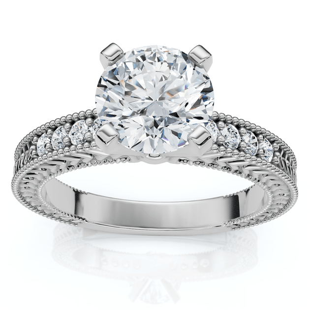 Pompeii3 Vintage Diamond Engagement Ring Silver US 8 2