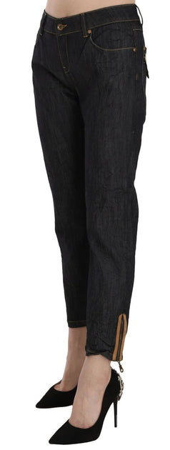 Plein Sud High Waist Straight Cropped Jeans Blue 26 4