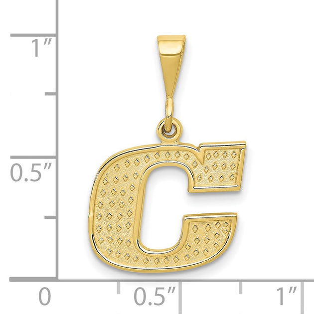 Diamond2Deal Initial C Pendant Yellow Gold 4