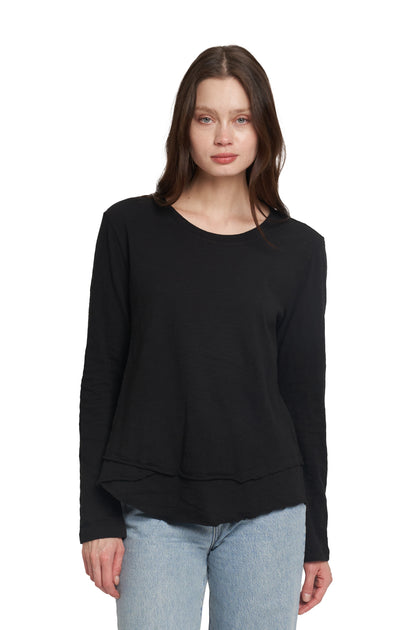 T-shirt Manches Longues Mock Layer Wilt Noir Small 2