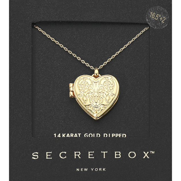 FASHNZFAB SECRET BOX Heart Locket Pendant Necklace Silver 2
