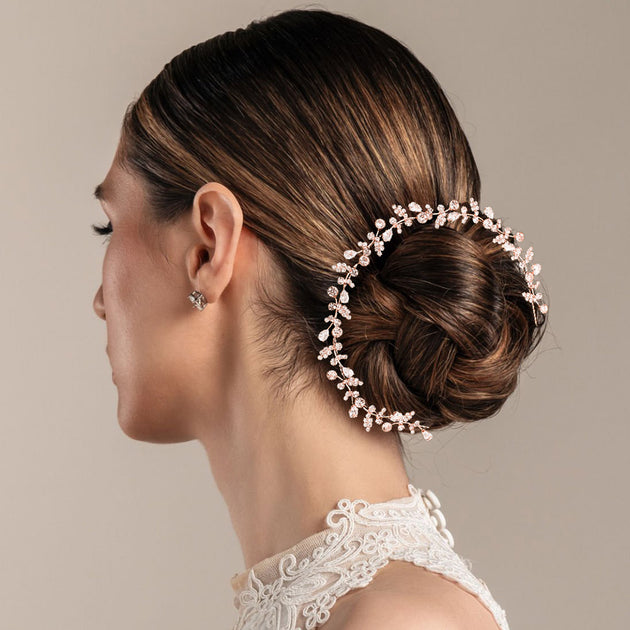FASHNZFAB Leaves Vine Bun Wrap Headpiece Gold 5