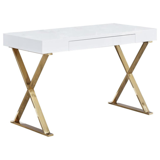 Best Master Furniture Computer Desk Gold High Gloss 2