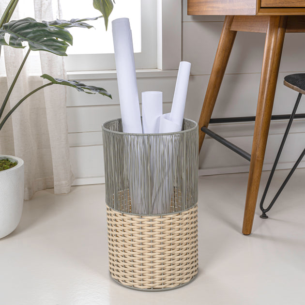 happimess Harper Waste Basket Gray/Cream 3