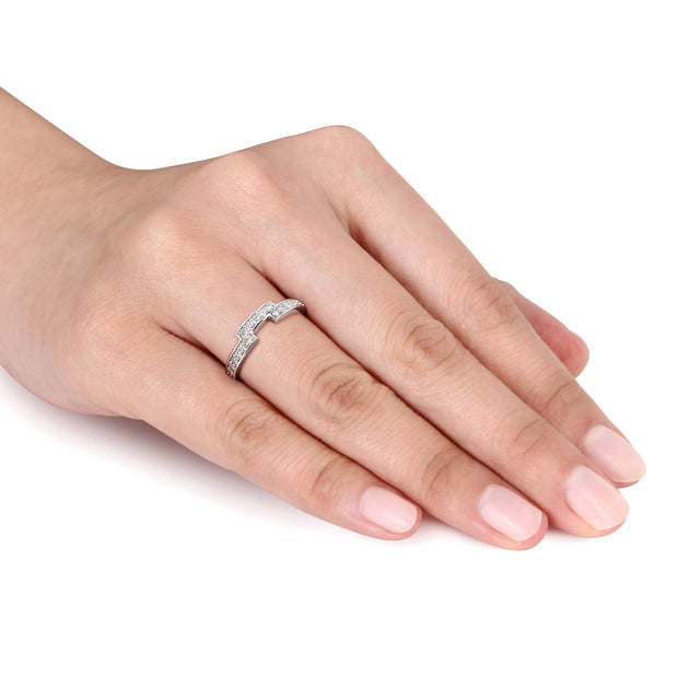 Mimi & Max Ladies Diamond Wedding Band White Gold US 8 4