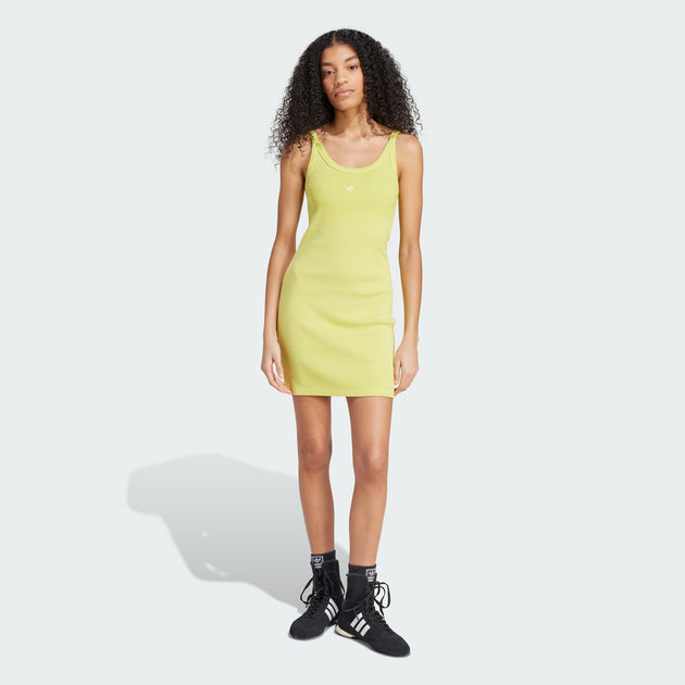☆Adidas☆Originals Ribbed Mini Dress Grey ADIDAS ORIGINALS Ribbed Mini Dress Black - DRESSES WOMEN