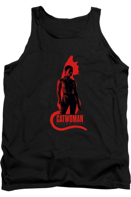 Gildan The Batman Selina Kyle Cat Silhouette Tank Top Black XL 2
