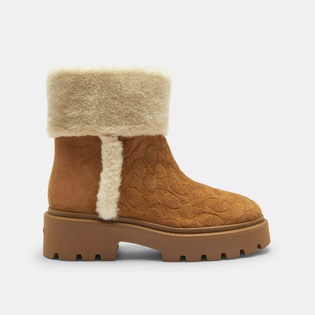 Coach Outlet Chunky Sherpa Bootie Brown US 7.5 3