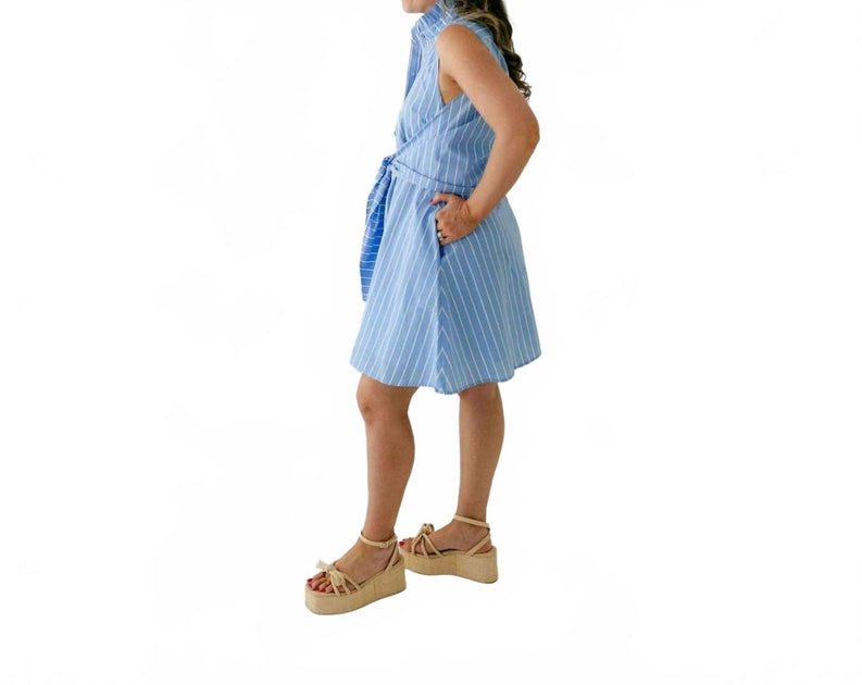 Jade Cierra Stripe Dress Blue XS 4