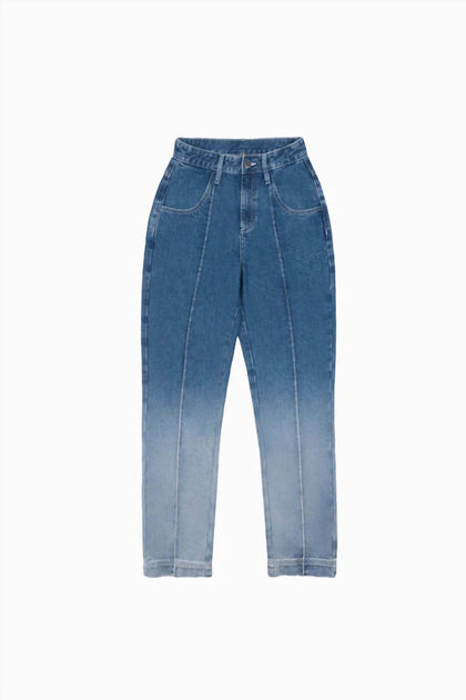 Sasha+Z Pintuck Ombre Denim Pants Blue XSmall 4