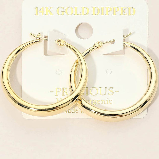 FASHNZFAB Pin Catch Hoop Earrings Silver 3