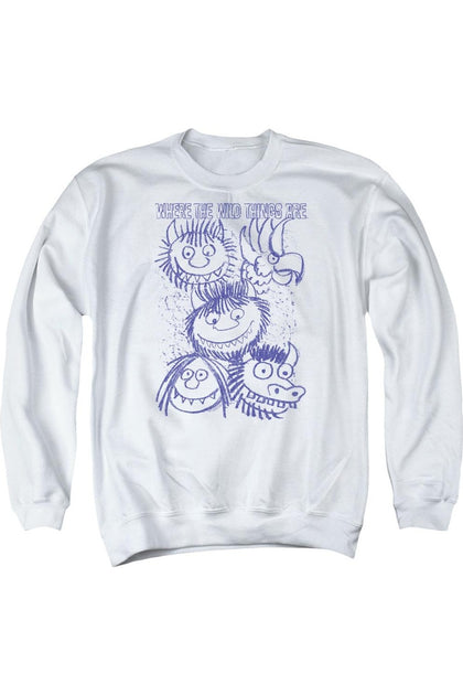 Gildan Where The Wild Things Are Wild Sketch Crewneck Sweatshirt White 3XL 2