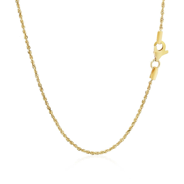 FASHNZFAB 10k Yellow Gold Solid Diamond Cut Rope Chain 1.40 mm Gold US 20 5