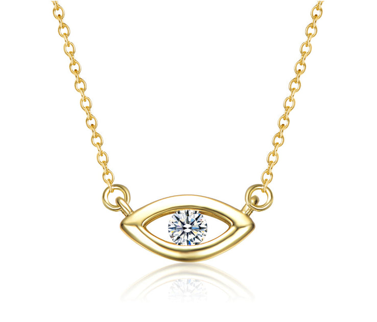 Rachel Glauber Evil Eye Pendant Necklace Silver 2