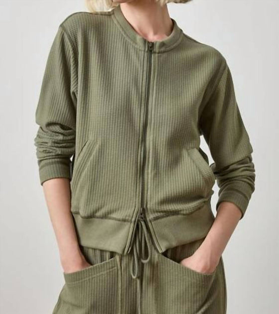 Lilla P Bomber Zip Cardigan Green XSmall 2