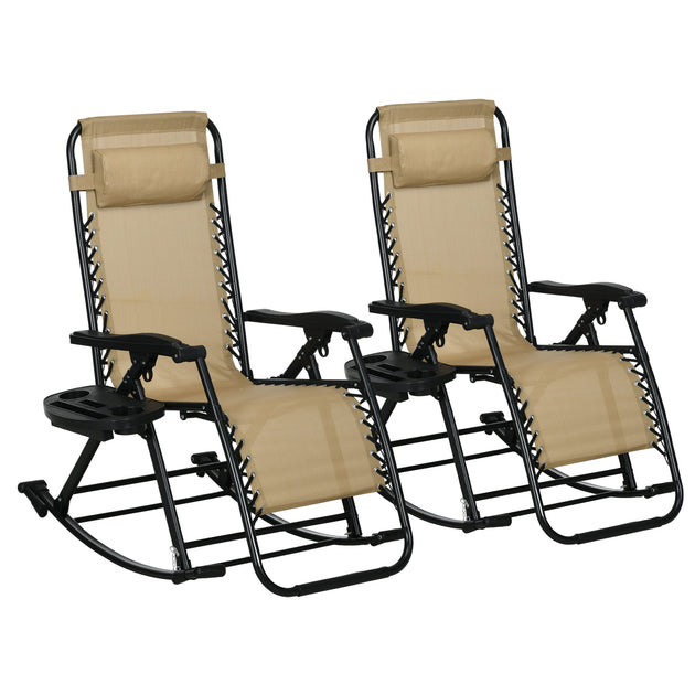 Streamdale Zero-Gravity Folding Rocking Chair Black 3